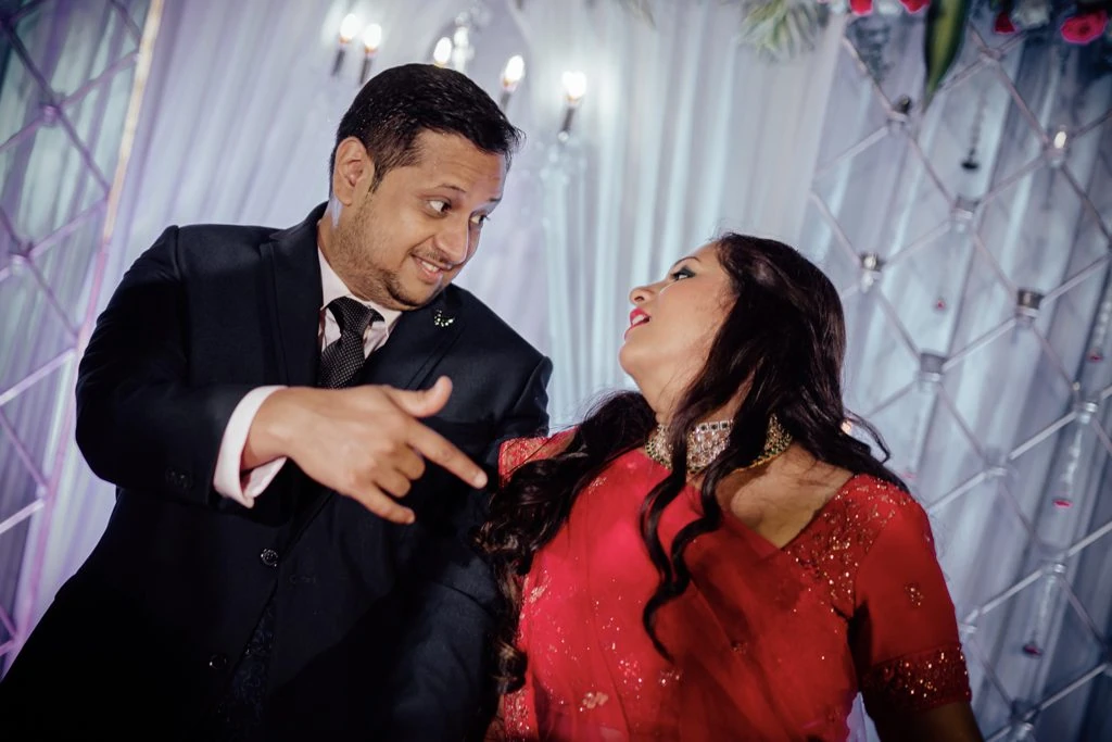 Sindhoora & Aravind on their wedding day